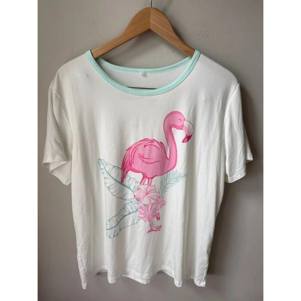 Flamingo Shorts & T-Shirt Pajama Set Large